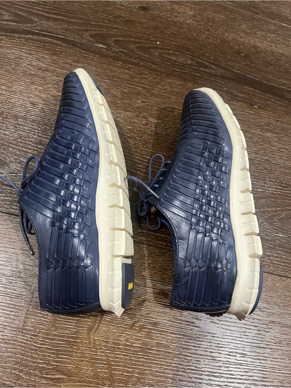EUC zerogrand huarache oxfords cole haan Navy Leather Lace-Up Sneakers size 8 - Picture 3 of 8